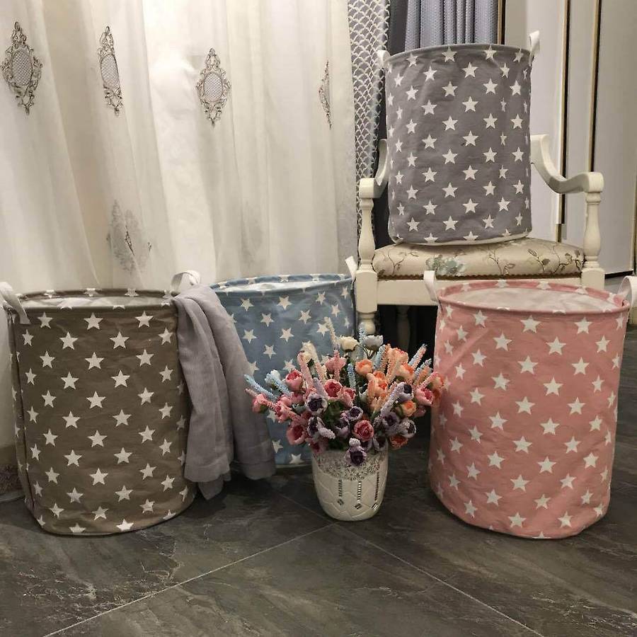 Waterproof Collapsible Extra Large Drawstring Clothes Hamper Storage with Handle with Stylish Stars