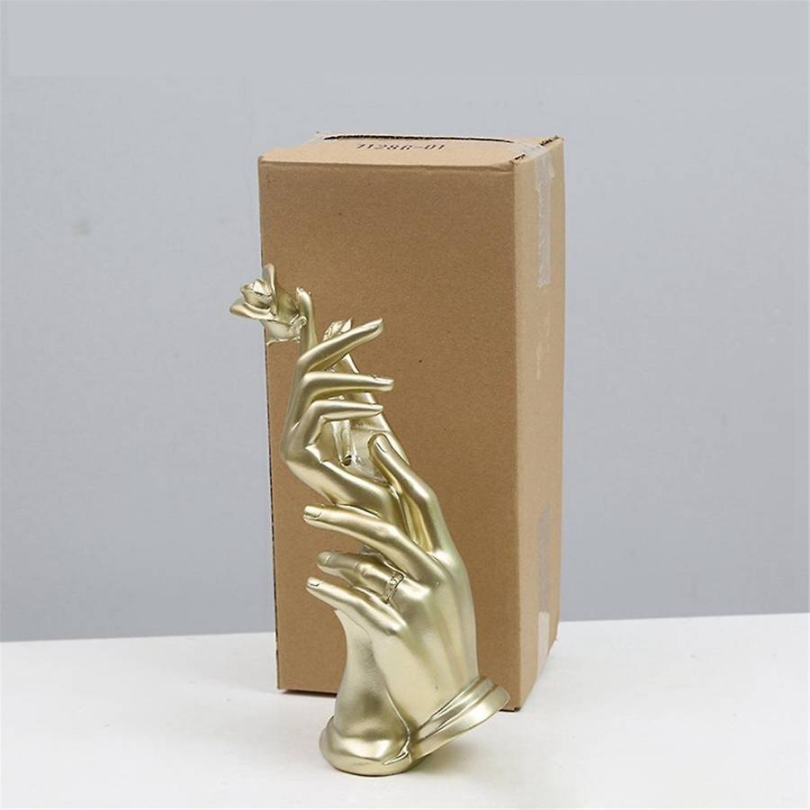 -wedding Valentines Day Gift Fashion-home Decor Resin Hands Hold Flower Statue Hands with Rose Sculp