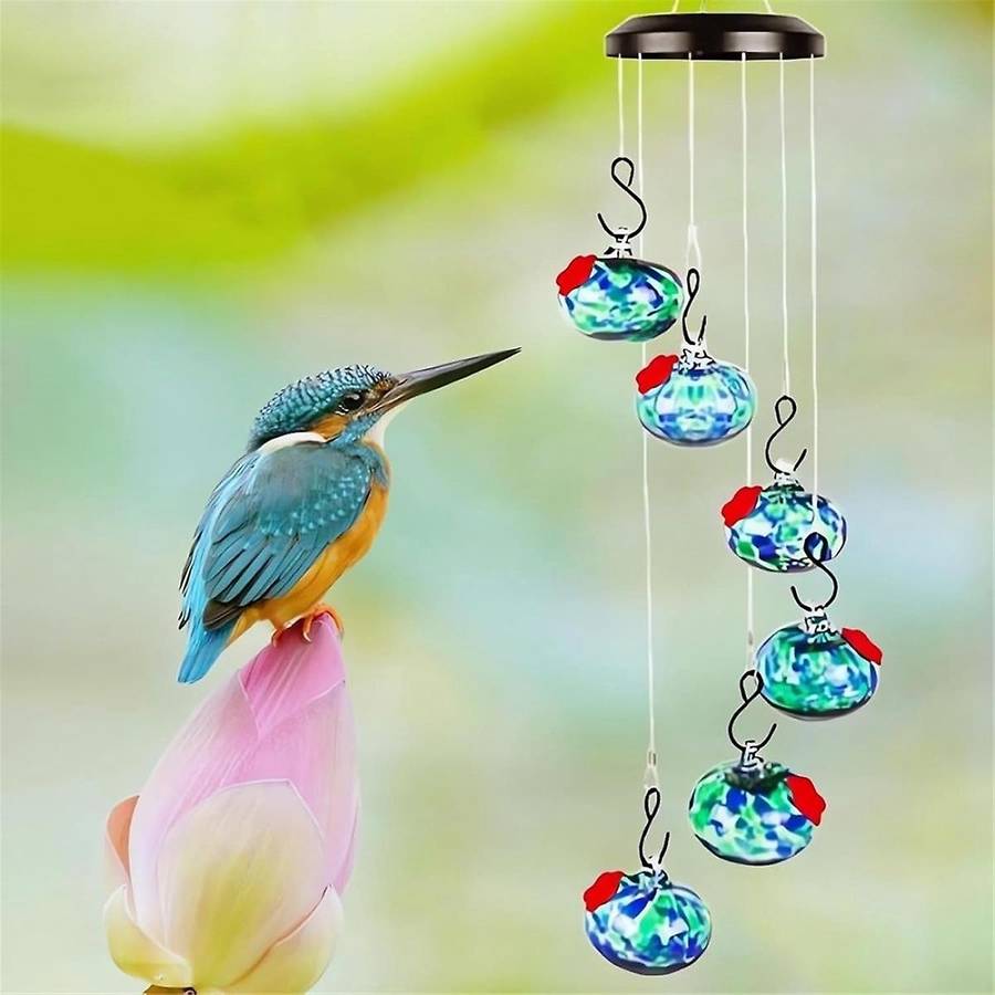 Wind Chime Bird Feeder, Charming Wind Chime Bird Feeder, Outdoor Bird Feeder
