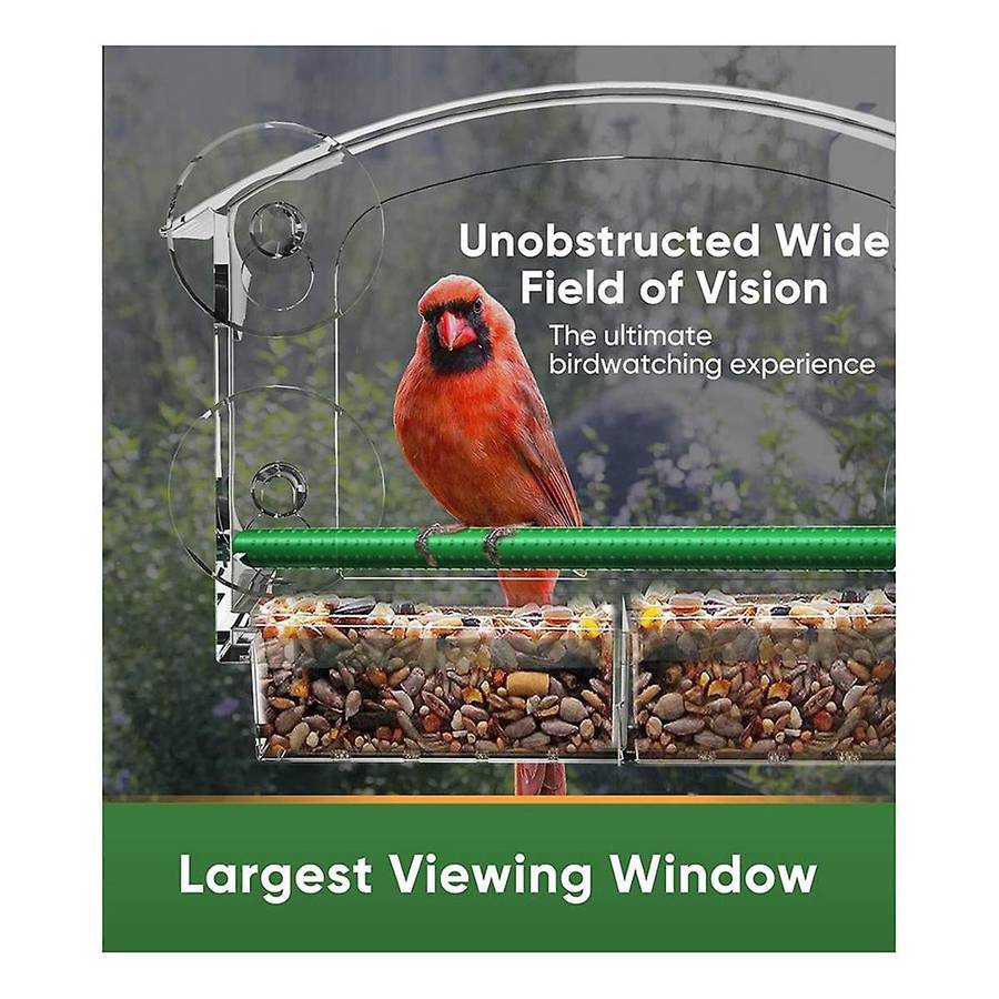 Window Bird Feeder with 4 Strong Suction Cups, Clear Window Bird Feeder for Outside, Acrylic Bird Ho