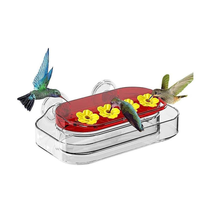 Window Bird Feeders,strong Suction Cups , Plastic Humming with 4 Feeding Ports 10oz