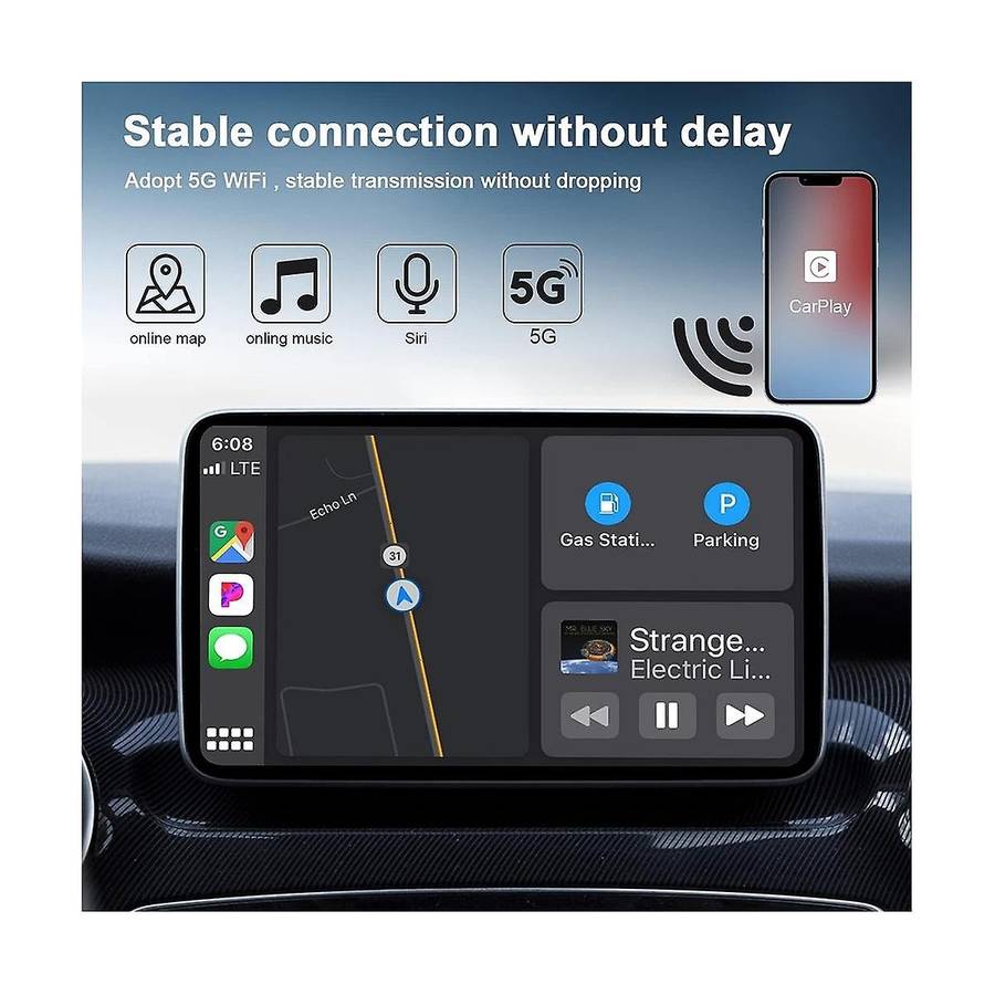 Wireless Carplay Adapter, Plug & Play for Carplay Wireless Adapter, Online Update Auto Connect Easy