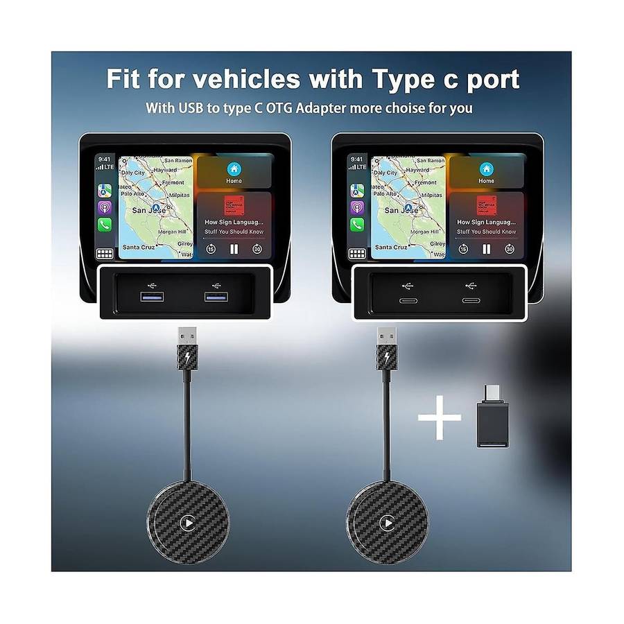 Wireless Carplay Adapter, Plug & Play for Carplay Wireless Adapter, Online Update Auto Connect Easy