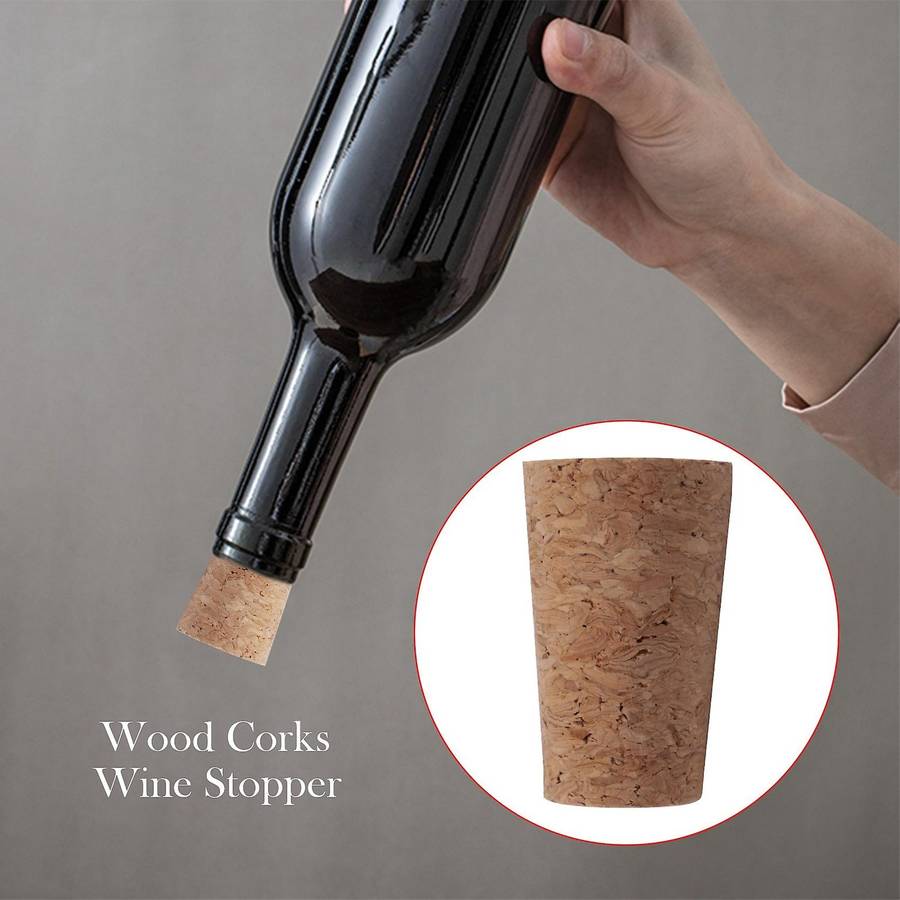 Wood Bottle Stopper,Soft Wood Corks,Tapered Cork Wooden Beer Bottle Stopper for Wine Making Craft,fo