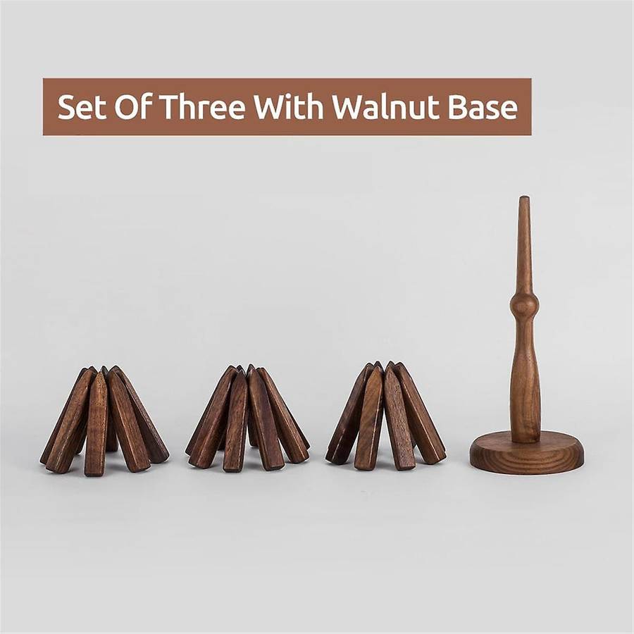Wooden Trivets for Hot Dishes Tree Shape Trivet Set Coaster for Teapot Hot Pots (black Walnut)