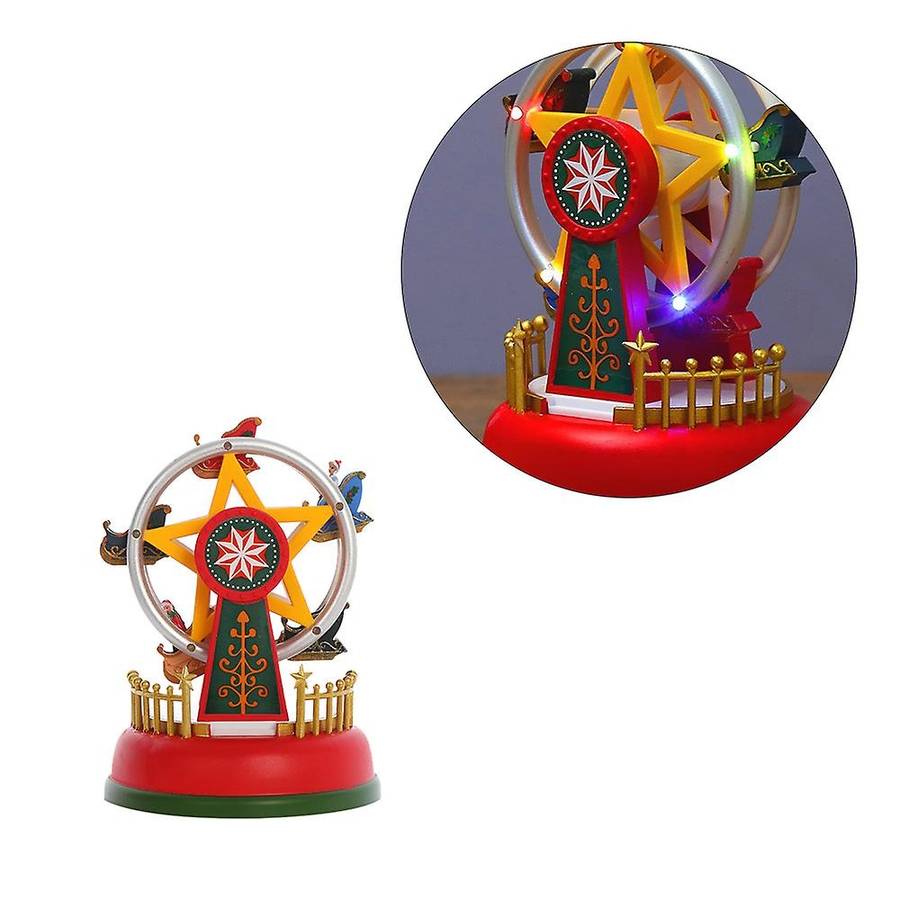 Xmas Glowing Music Carousel Ferris Wheel Christmas Gifts Decoration A