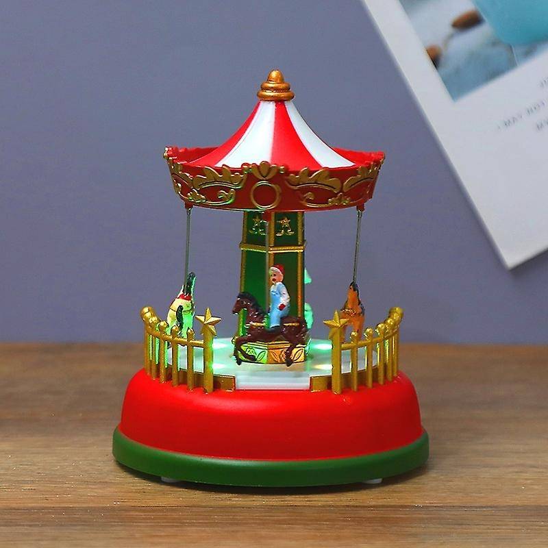 Xmas Glowing Music Carousel Ferris Wheel Christmas Gifts Decoration A