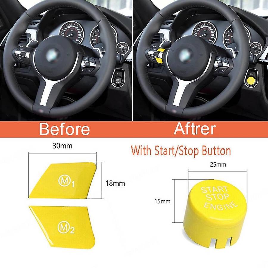Yellow Engine Start Stop Switch Button Steering Wheel M1 M2 Switch Button for - M2 M3 M5 M6 X5M X6M