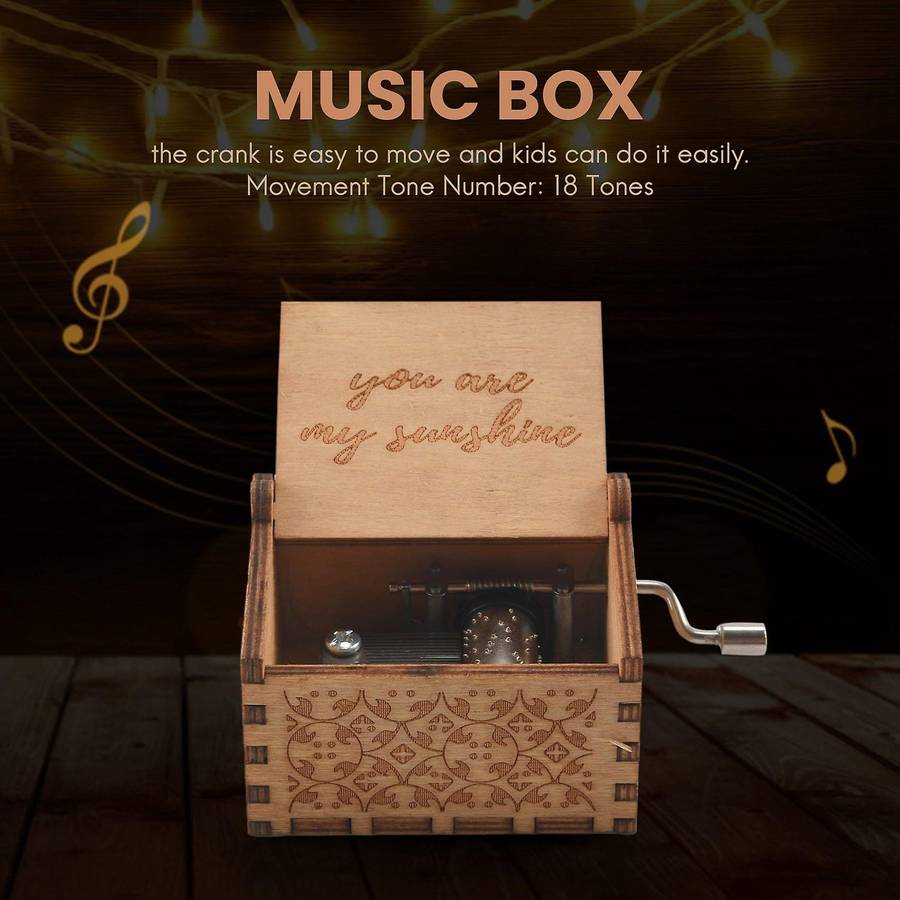 You Are Wood Music Boxes, Vintage Wooden Sunshine Musical Box Gifts for Birthday/Christmas/'s Day