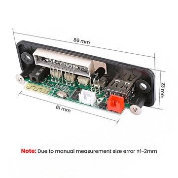 5Pcs  5V Bluetooth 5.0 MP3 Decoder LED Spectrum Display APE Lossless Decoding TWS Support FM USB AUX