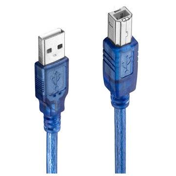 5pcs 30CM Blue USB 2.0 Type A Male to Type B Male Power Data Transmission Cable For  UNO R3 MEGA 256