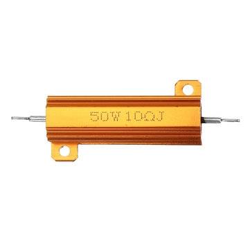 5pcs RX24 50W 10R 10RJ Metal Aluminum Case High Power Resistor Golden Metal Shell Case Heatsink Resi