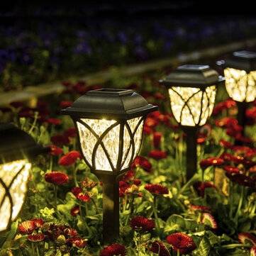 6Pcs Solar LED Pathway Lights Set Outdoor Yard Garden Walkway Lands... (LIGHT COLOR: COLOURFULLIGHT)