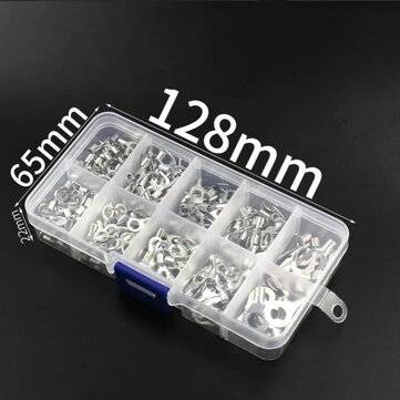 AOQDQDQD 320Pcs Connector Cold Pressed OT/UT Crimp Terminals Copper Nose Wiring Fork Set with Box