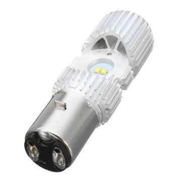 BA20D 1200LM 6000K 4 LED Scooter Hi/Lo Motorbike Moped ATV Headlight Fog Lamp Bulb