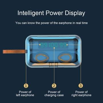 Bakeey F9-5 TWS bluetooth Earphone Wireless Magnetic Headphones 9D HiFi Noise Cancelling Waterproof