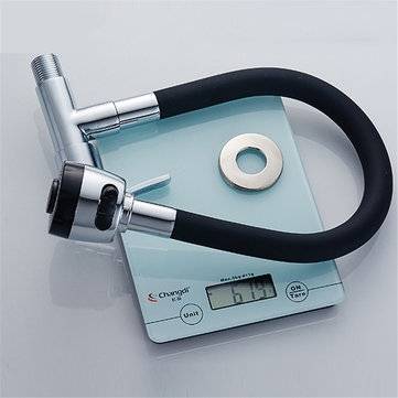 BOiROO Bathroom Basin Sink Faucet 360 Degree Rotatable Spout Single Handle Single Cold Tap Wall Moun