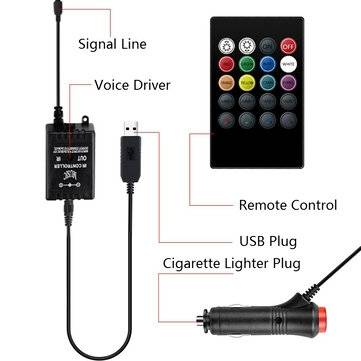 Car RGB Atmosphere Lamps Car Interior Ambient Light Decorative Dashboard Door Remote C... (TYPE: #1)