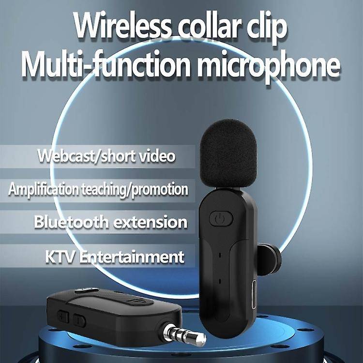 3.5mm Wireless Lavalier Multifunctional Microphone with Bluetooth Expansion(Black)