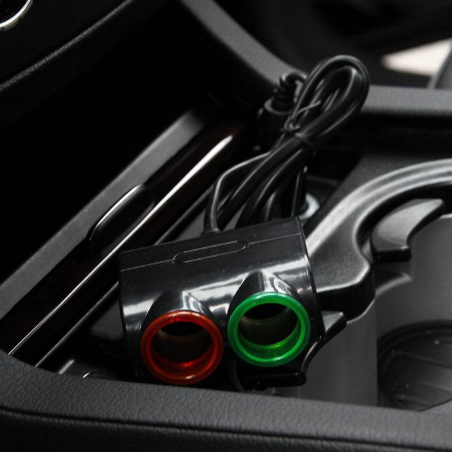 Olesson Streamlined Design 1.2A USB Car Cigarette Lighter Socket Car Charger with Color LED Light