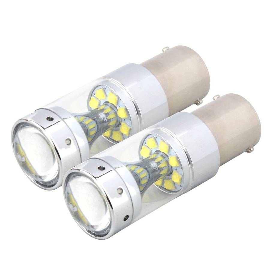 2 PCS 1156 60W 1200 LM 6000K Car Auto Brake Lights Turn Light Backup Light with ... (White Light)