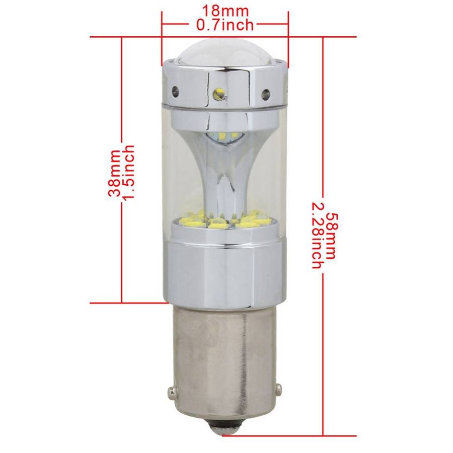 2 PCS 1156 60W 1200 LM 6000K Car Auto Brake Lights Turn Light Backup Light with ... (White Light)