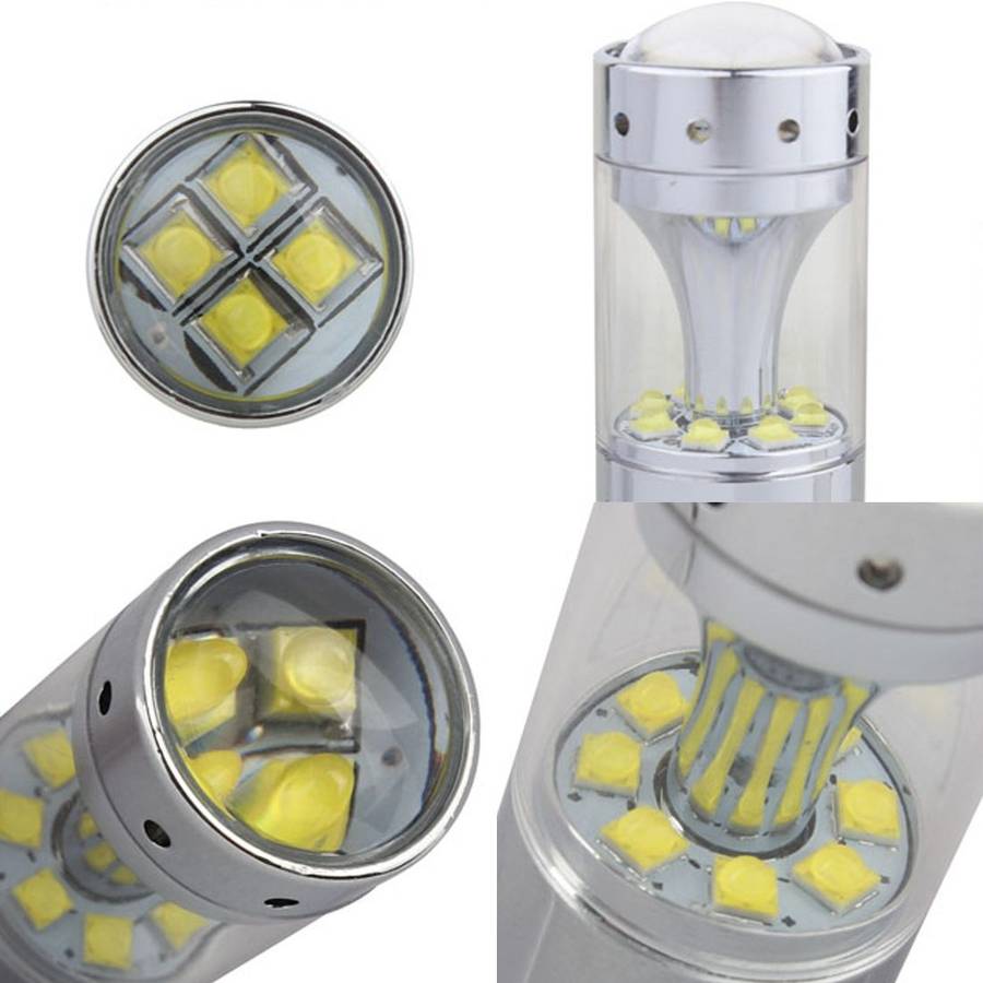 2 PCS 1156 60W 1200 LM 6000K Car Auto Brake Lights Turn Light Backup Light with ... (White Light)