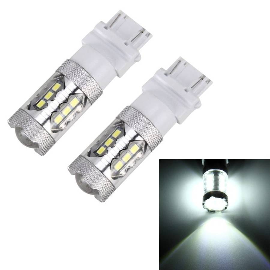 2 PCS T25 / 3156 5W 250LM 6000K Car Auto Turn Light Reversing Lights 16LEDs SMD ... (White Light)
