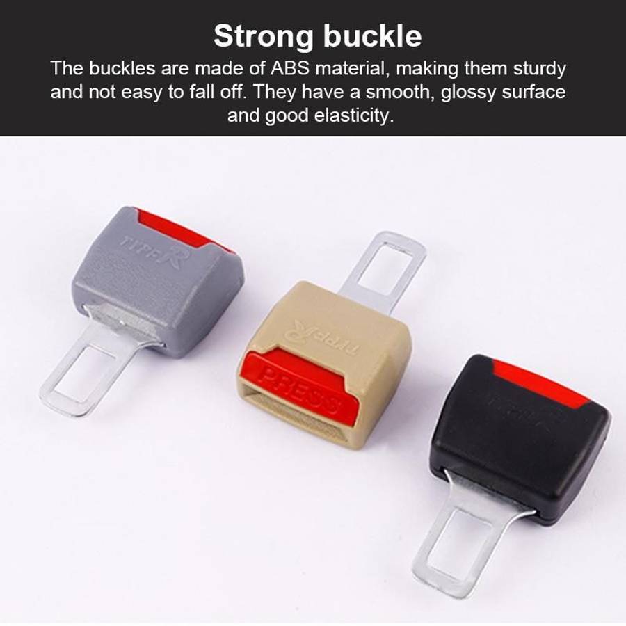 2 PCS RS-01 Universal Car Seat Belt Extension Buckle (Khaki)