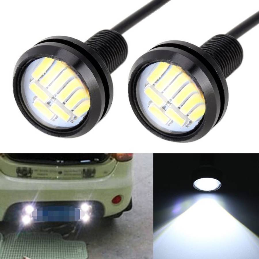 2 PCS 2W Car Auto Eagle Eyes Fog Light Turn Light with 12 SMD-4014 LED Lamps, DC ... (White Light)