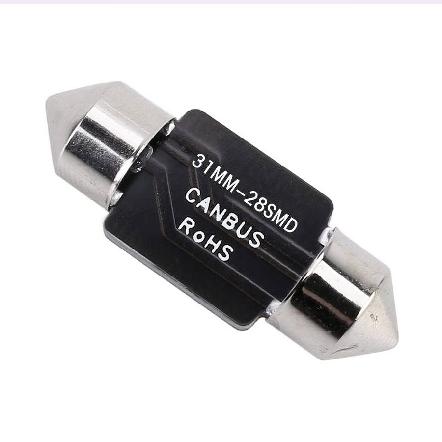 2 PCS 31mm DC12V / 1.2W / 6000K / 80LM 28LEDs SMD-3014 Car License Plate Light / Dome Light, with