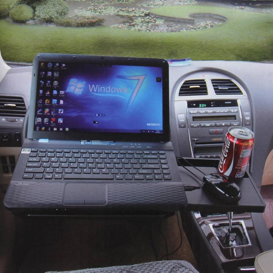 SHUNWEI SD-1508 Travel Car Computer Desk with Drawers Folding Computer Stand Car Notebook Stand Co