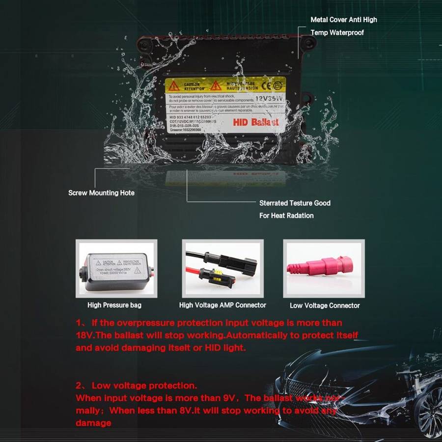 Car Auto Universal 35W DC12V Replacement Slim Quick Start HID Xenon Light Direct Current Ballast f