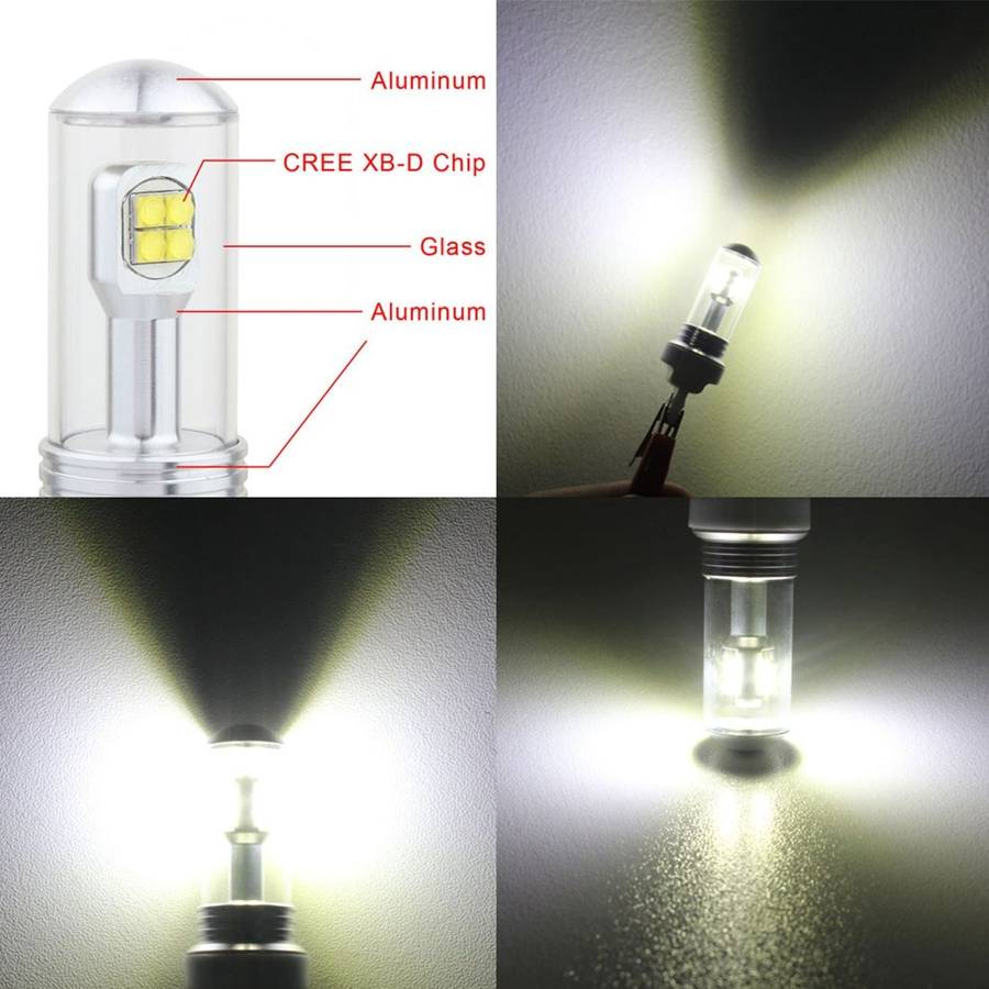 2 PCS H4 40W 800 LM 6000K 8 LEDs Car Fog Lights, DC 12V(White Light)