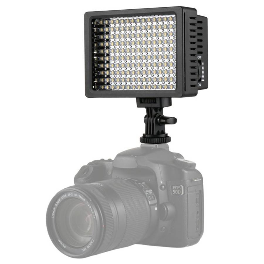 HD-160 White Light LED Video Light on-Camera Photography Lighting Fill Light for Canon, Nikon, DSL