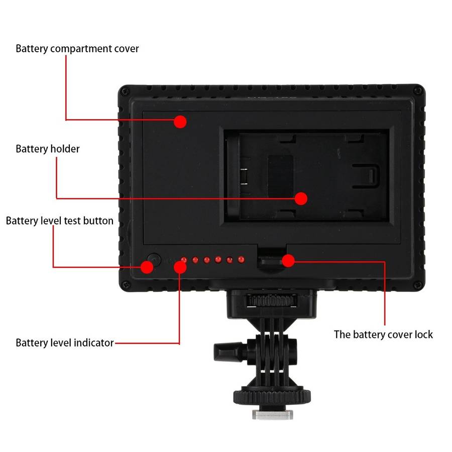 HD-160 White Light LED Video Light on-Camera Photography Lighting Fill Light for Canon, Nikon, DSL