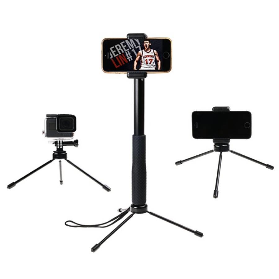 30-93cm Grip Foldable Tripod Holder Multi-functional Selfie Stick Monopod for GoPro, Insta360, DJI