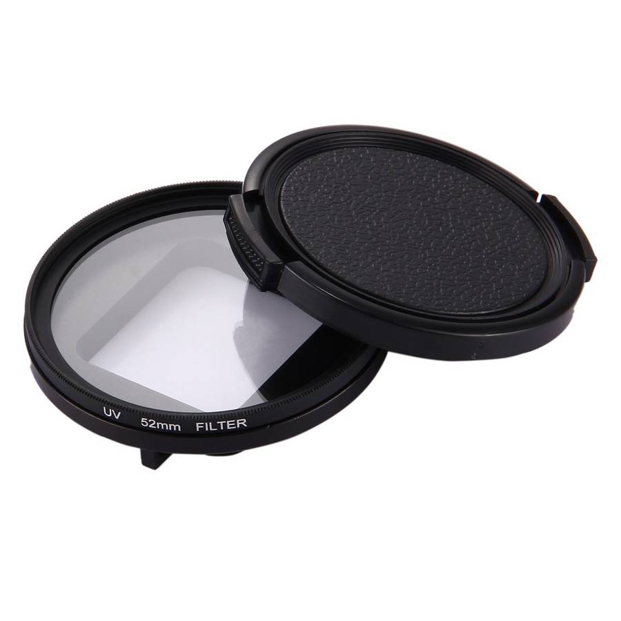52mm 3 in 1 Round Circle UV Lens Filter with Cap for GoPro HERO7 Black/6 /5