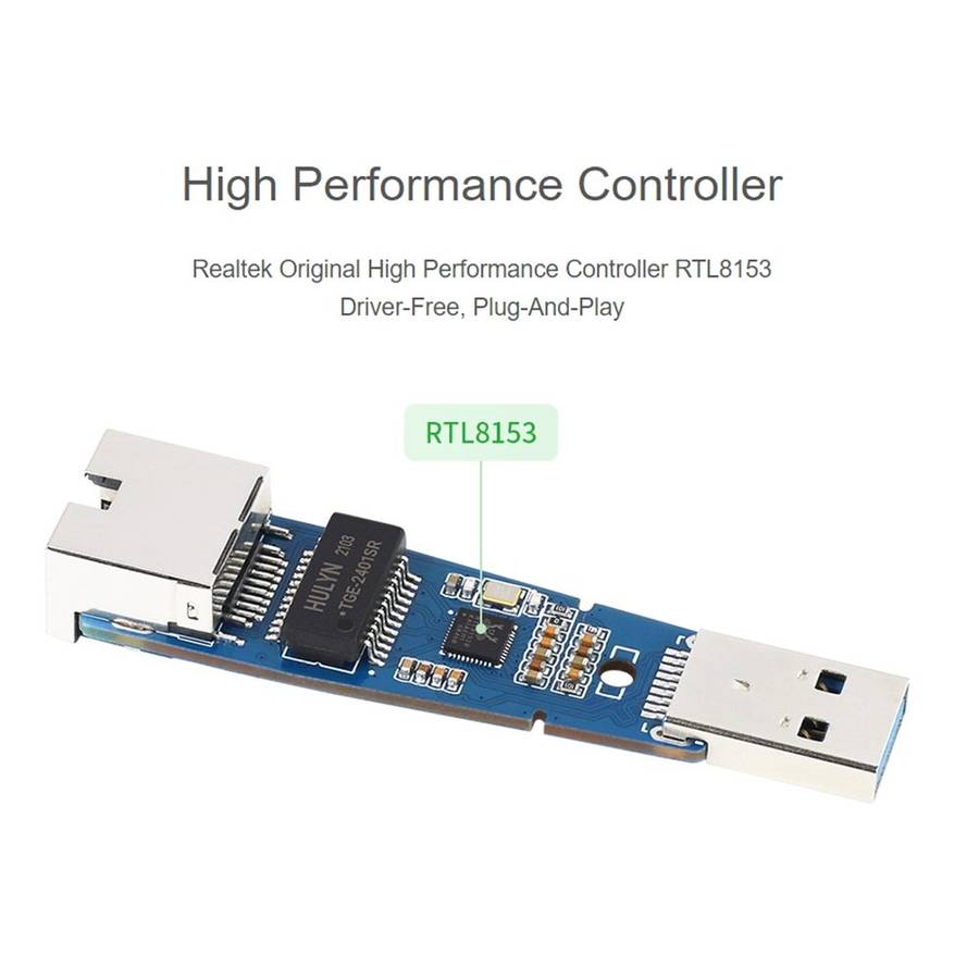 Waveshare USB 3.2 Gen1 to Gigabit Ethernet Converter Module, Driver-Free