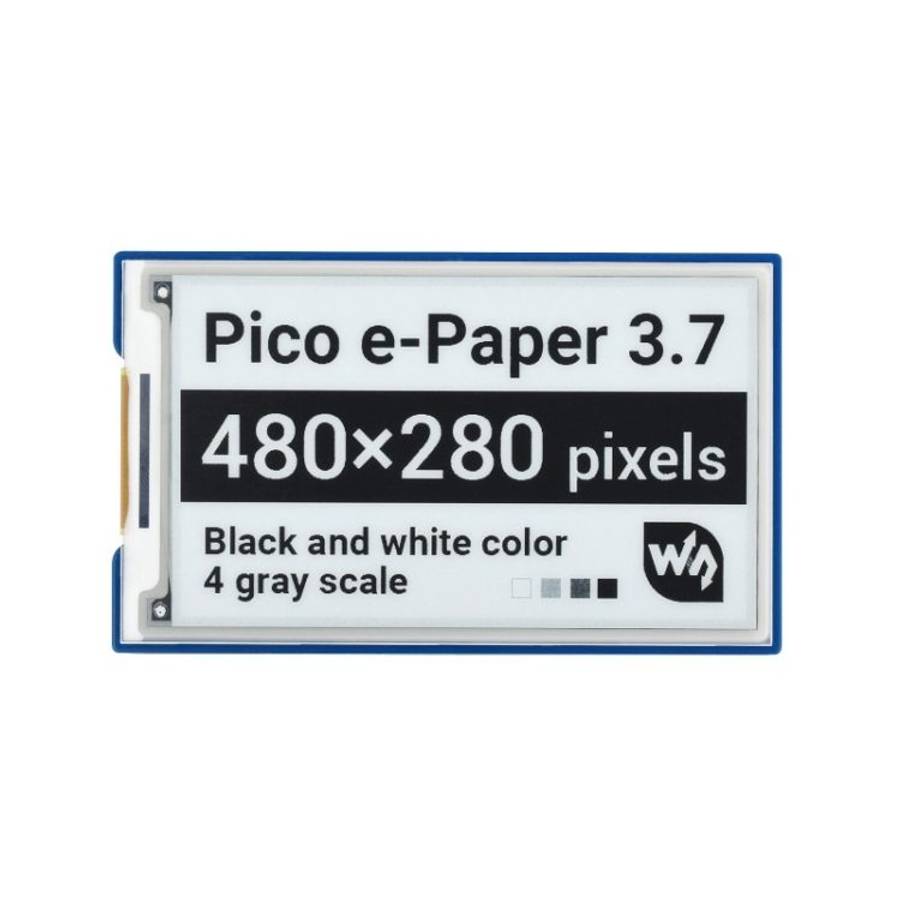 Waveshare 3.7 inch 480x280 Pixel E-Paper E-Ink Display Module for Raspberry Pi Pico, 4 Grayscale,