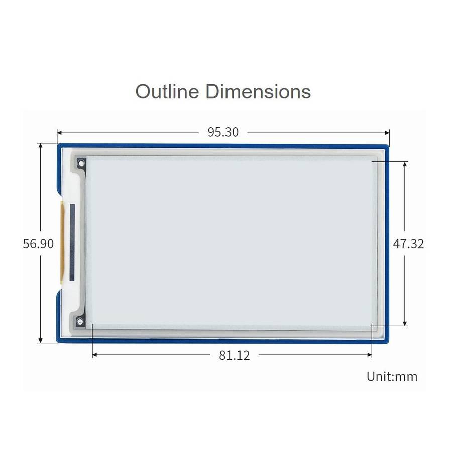Waveshare 3.7 inch 480x280 Pixel E-Paper E-Ink Display Module for Raspberry Pi Pico, 4 Grayscale,