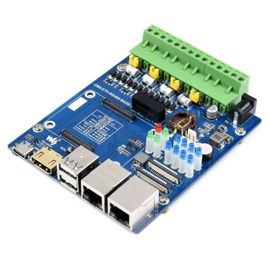 Waveshare Dual ETH Quad RS485 Base Board B for Raspberry Pi CM4, Gigabit Ethernet