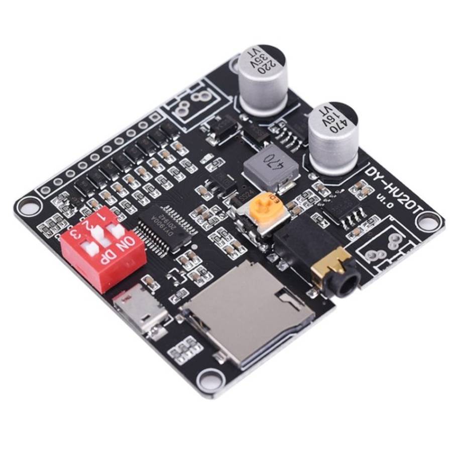 DY-HV20T 12V/24V 10W/20W Voice Playback Module MP3 Music Player UART I/O Trigger Amplifier Board M
