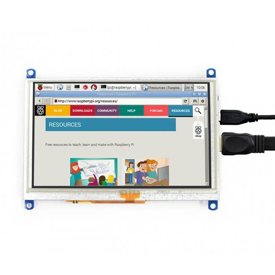 WAVESHARE 5 Inch HDMI LCD (G) 800x480 Touch Screen for Raspberry Pi Supports Various Systems