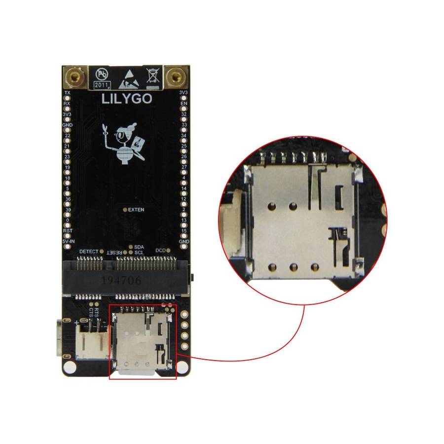 TTGO T-PCIE ESP32-WROVER-B AXP192 Chip WiFi Bluetooth Nano Card SIM Series Module 16MB Hardware Co