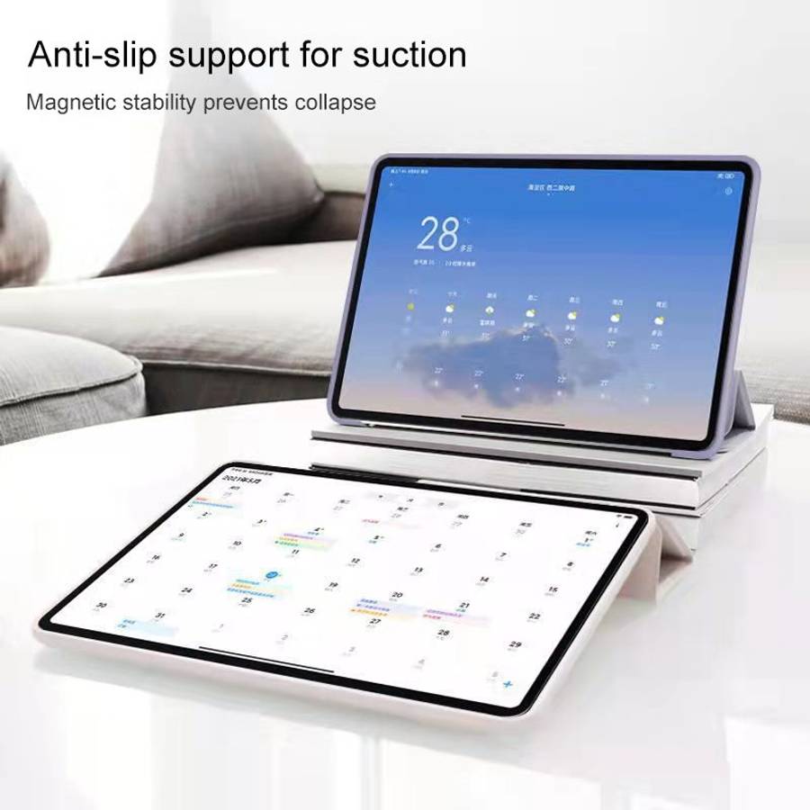 For Xiaomi Pad 5 / Pad 5 Pro Skin Feel Matte Honeycomb Leather Tablet Case wit ... (Lavender Grey)