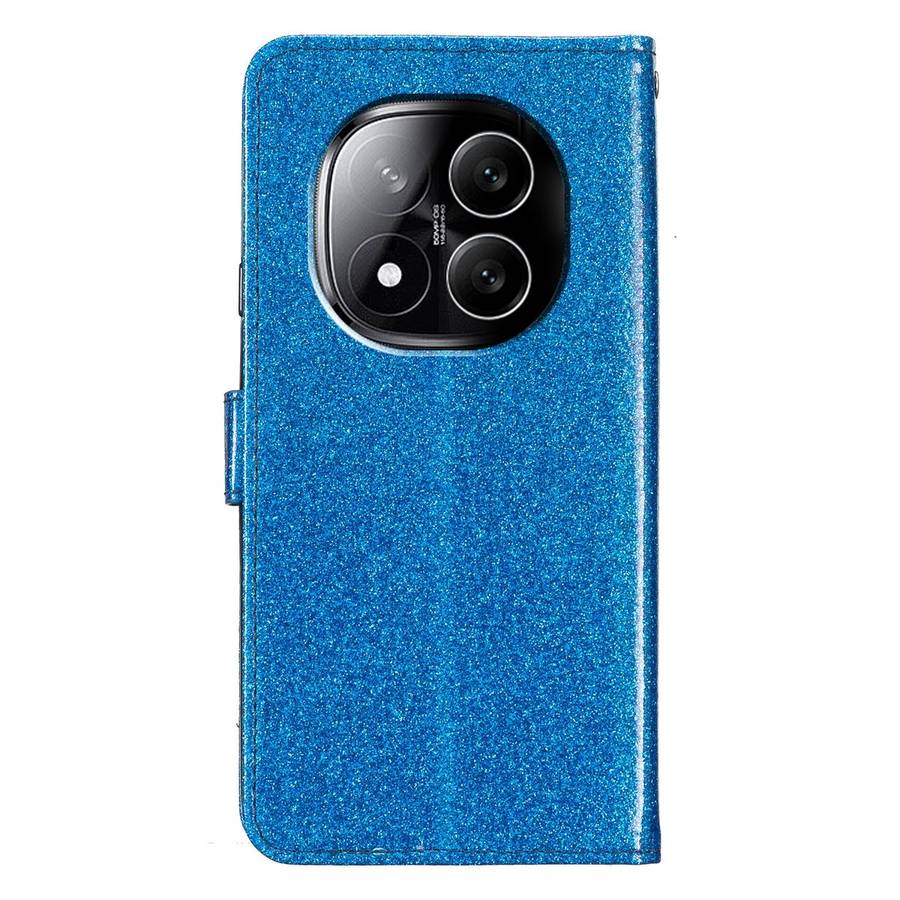 For Redmi Note 14 Pro+ 5G Glitter Powder Flip Leather Phone Case(Blue)