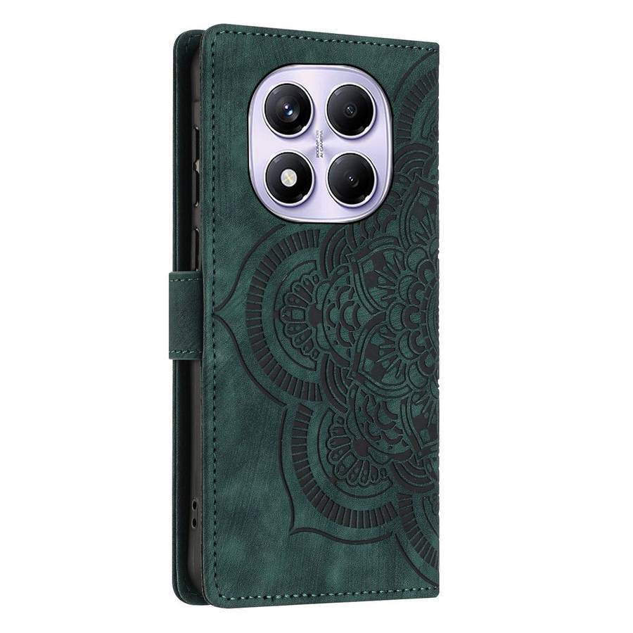 For Redmi Note 14 Pro 5G Mandala Embossed Retro Frosted Leather Phone Case(Green)