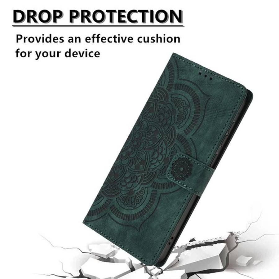 For Redmi Note 14 Pro 5G Mandala Embossed Retro Frosted Leather Phone Case(Green)