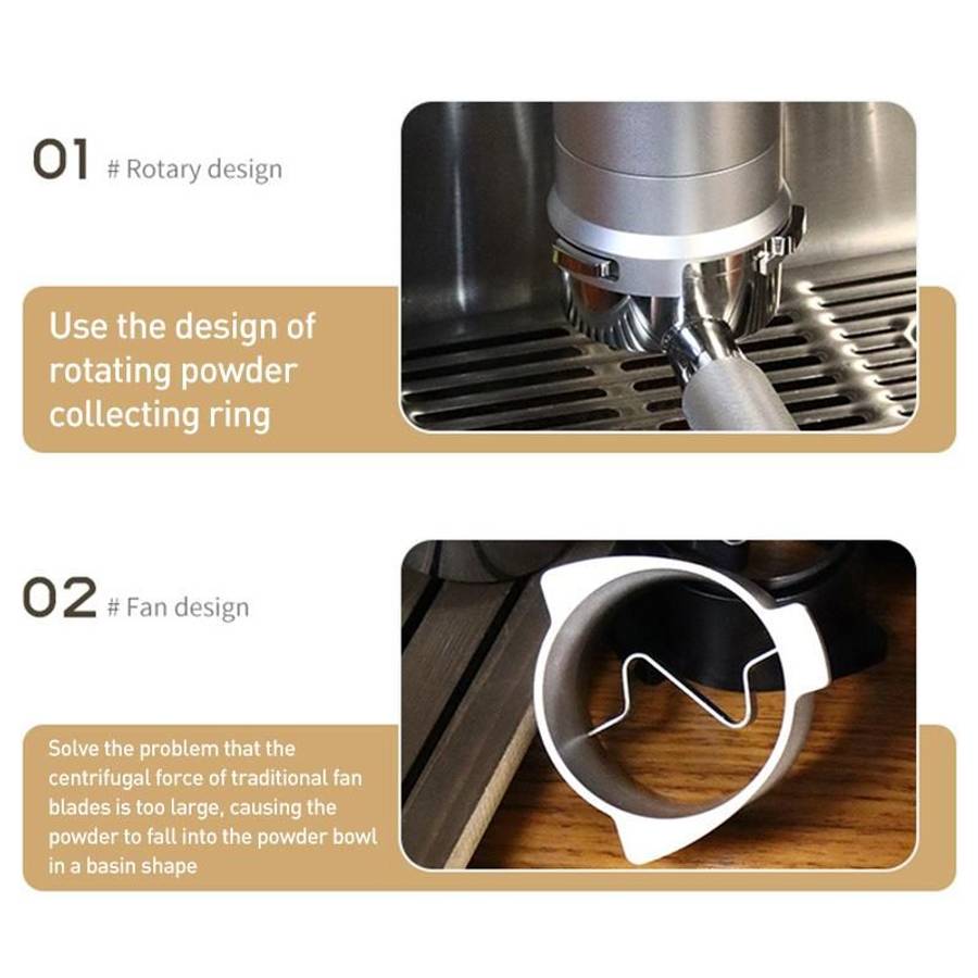 For Breville 8 Series Coffee Machine Handle Rotary Dosing Cup Mug Coffee Powder Feeder(Silver)
